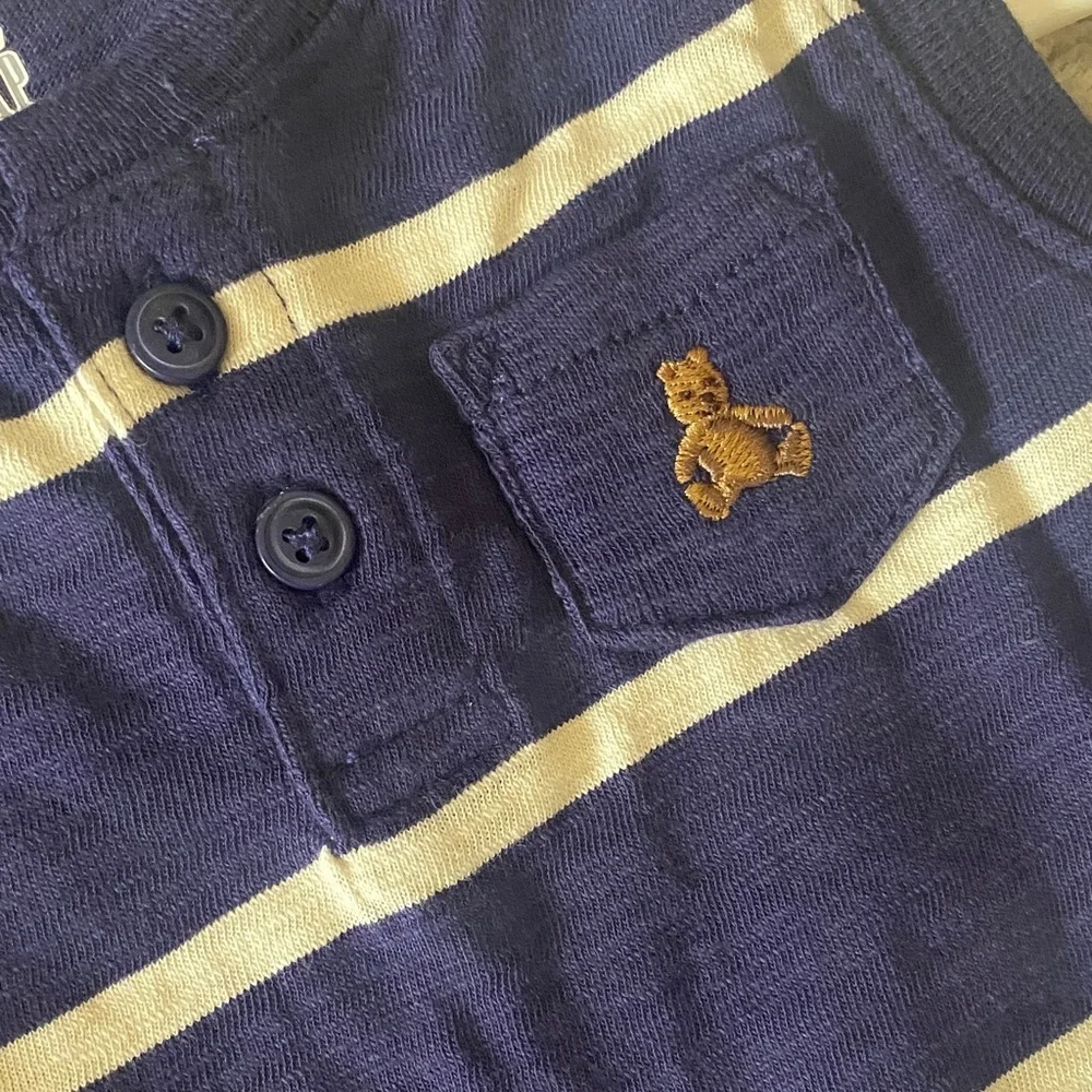 NWT Bundle of GAP Baby Rompers in Light Blue and Navy Stripes